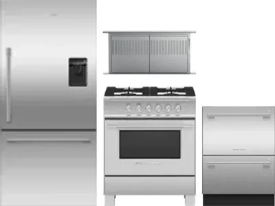 4 Piece Package Includes Refrigerator, Range, Hood And Dishwasher